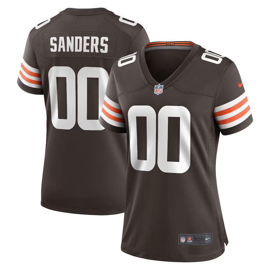 Women Cleveland Browns #00 Shedeur Sanders Nike Brown 2025 NFL Draft Game Jersey